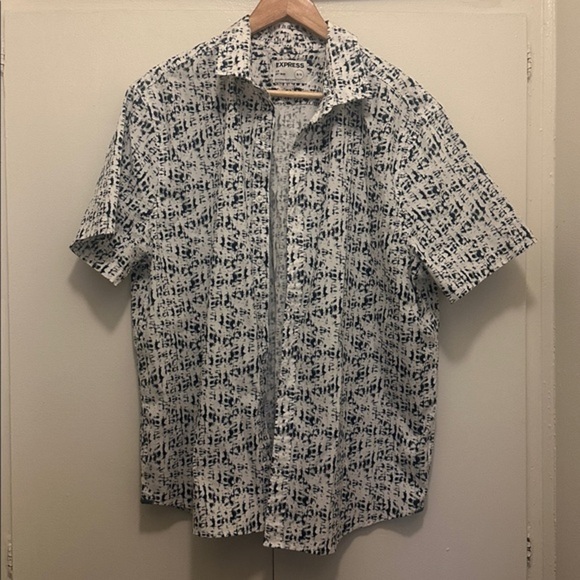 Express Other - Express Navy and White Patterned Shirt